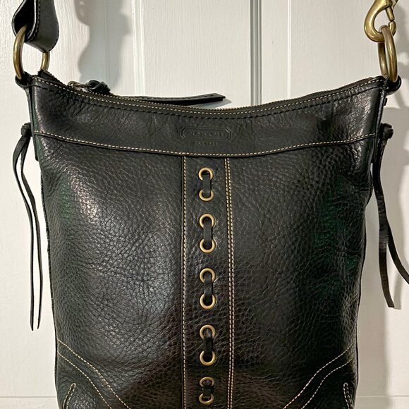 Vintage Coach Crossbody Pebble Leather Bag - Picture 2 of 5